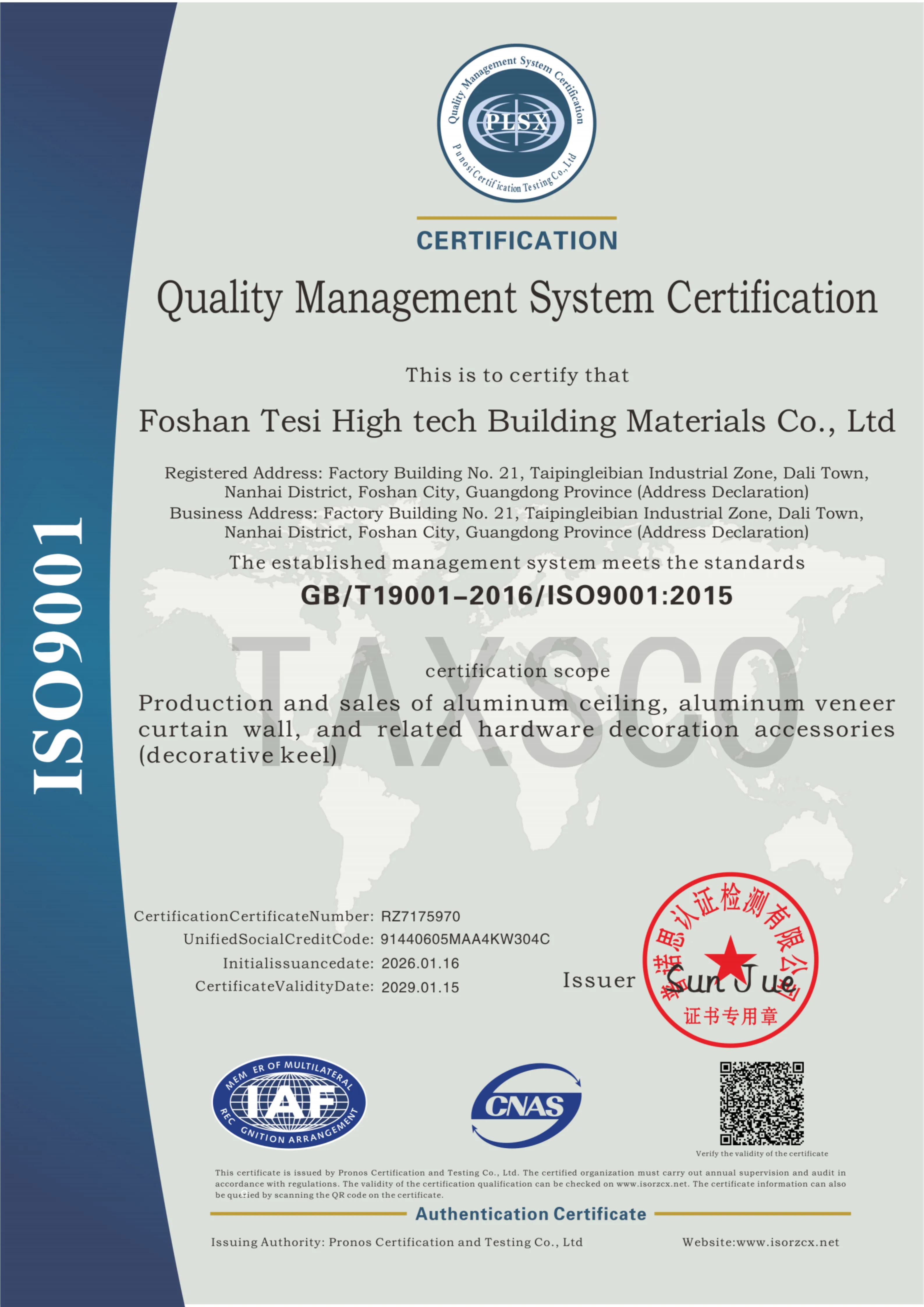 ISO 9001:2015 Quality Management